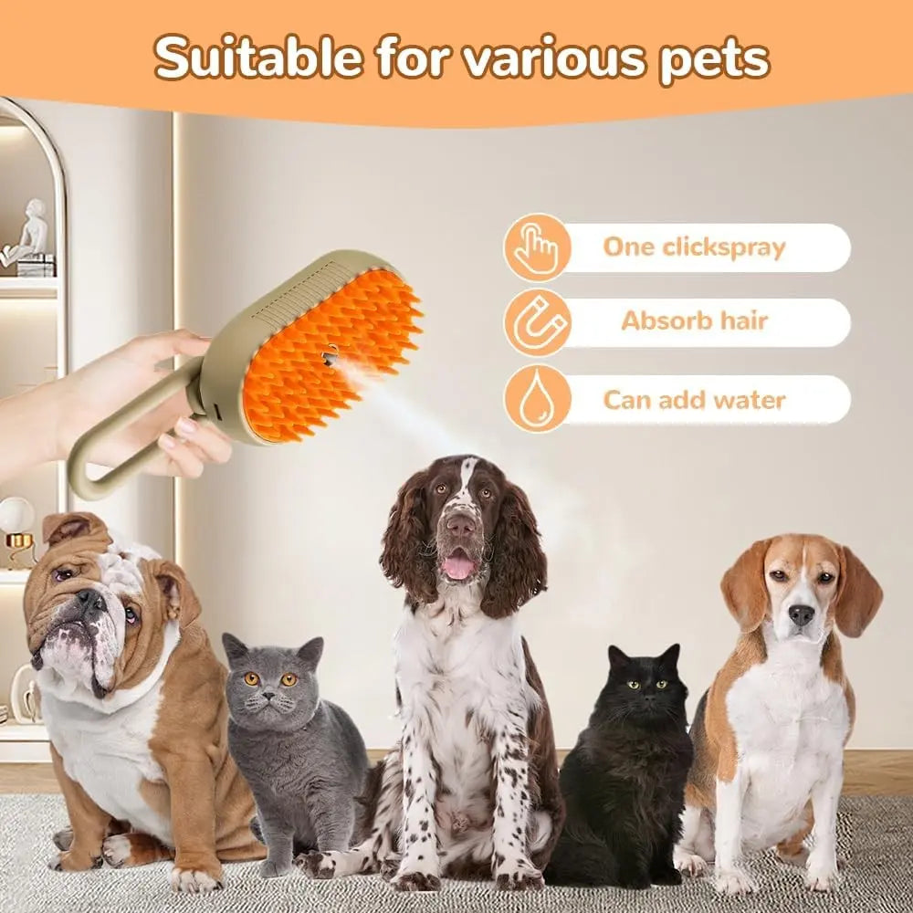Pet Grooming Brush, Pet Steam Brush,Cat Dog Hair Remover, Adjustable Pet Hair Remover,Pet Steamy Mist,Steam Pet Brush For