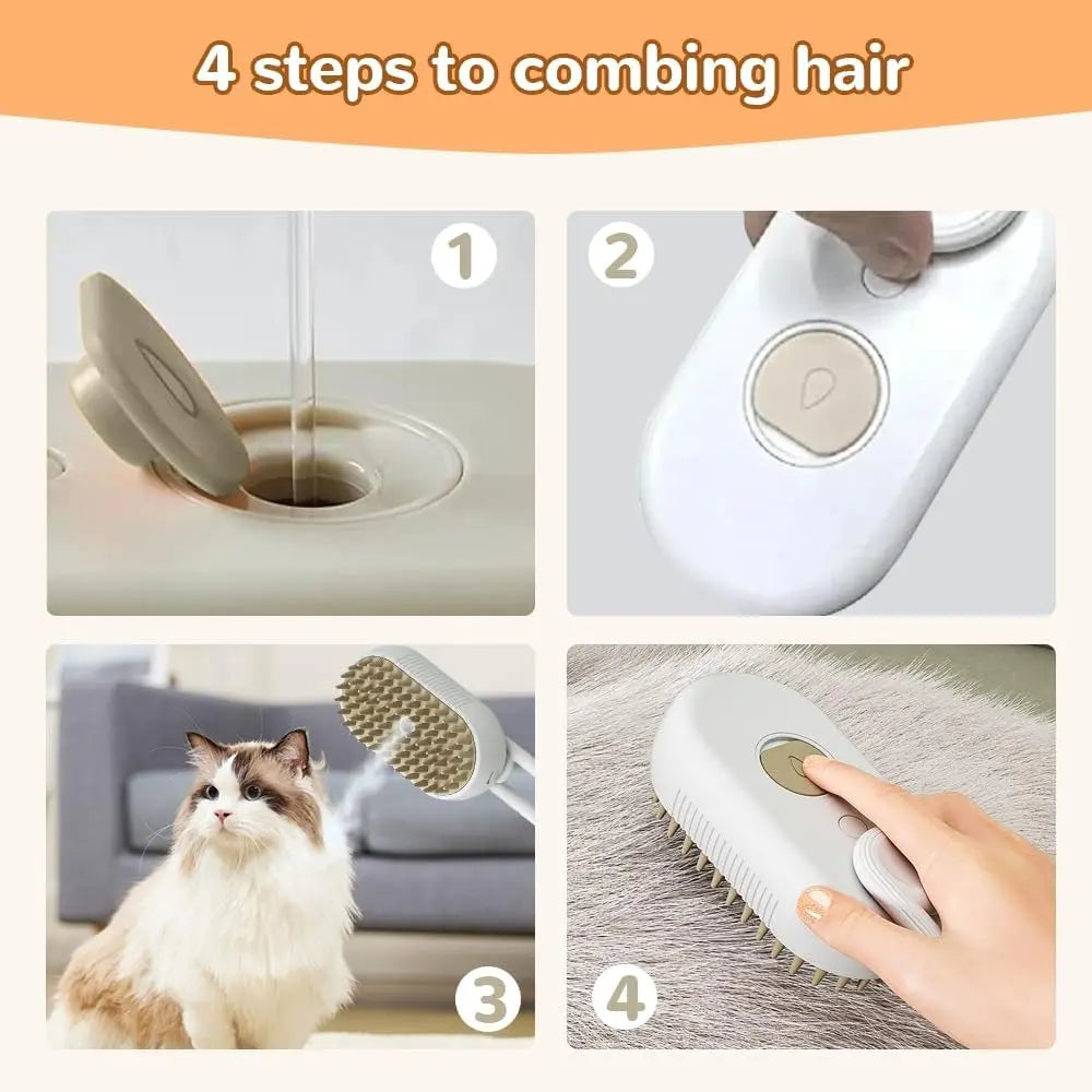 Pet Grooming Brush, Pet Steam Brush,Cat Dog Hair Remover, Adjustable Pet Hair Remover,Pet Steamy Mist,Steam Pet Brush For